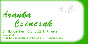 aranka csincsak business card